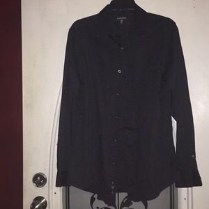 Black long sleeve button up shirt